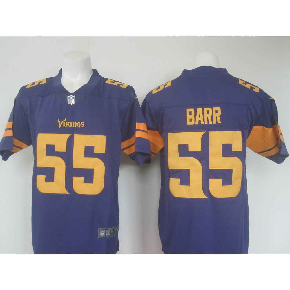 Men's Minnesota Vikings #55 Anthony Barr Purple Limited Rush Stitched NFL Jersey 