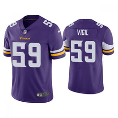 Men's Minnesota Vikings #59 Nick Vigil Purple Vapor Untouchable Limited Stitched Jersey 