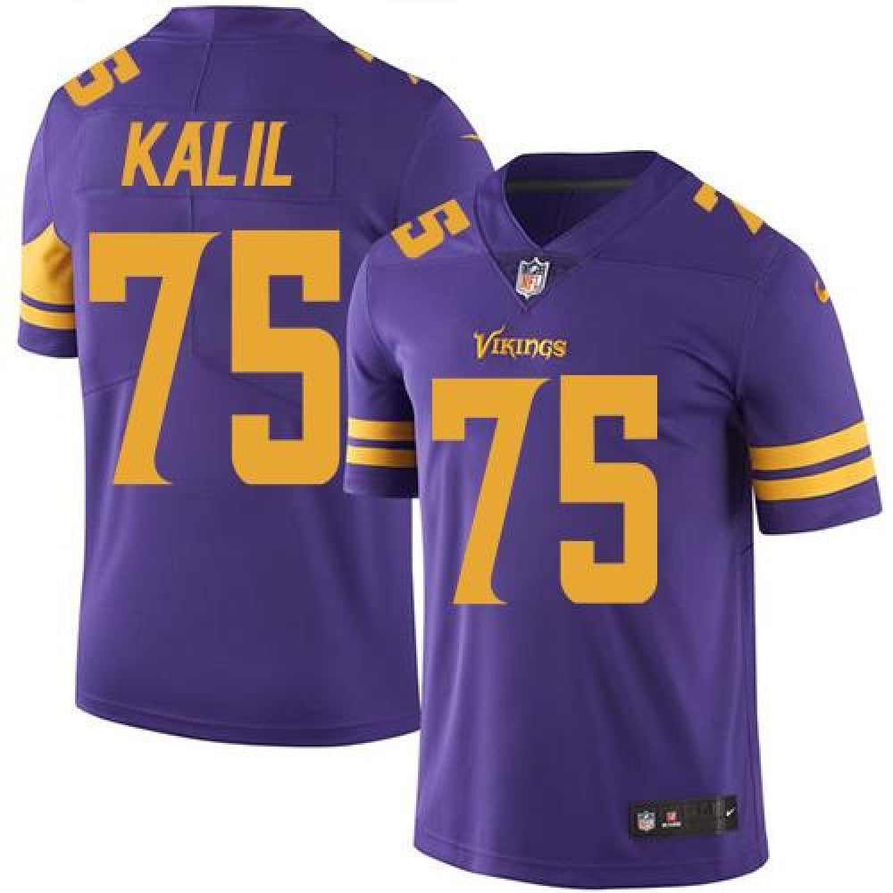 Vikings #75 Matt Kalil Purple Men's Stitched NFL Limited Rush Jersey 