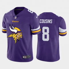 Men's Minnesota Vikings #8 Kirk Cousins Purple 2020 Team Big Logo Limited Stitched Jersey 