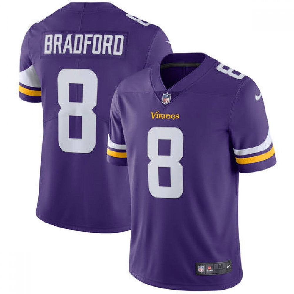 Men's Minnesota Vikings #8 Sam Bradford Purple Vapor Untouchable Limited Stitched NFL Jersey 