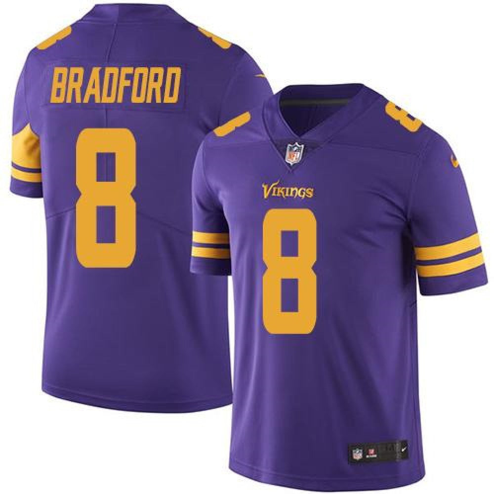 Vikings #8 Sam Bradford Purple Men's Stitched NFL Limited Rush Jersey 