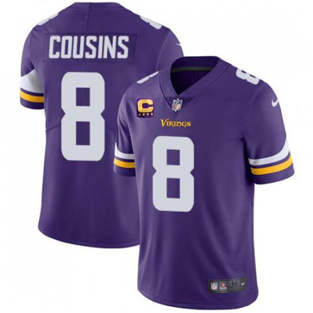 Men's Minnesota Vikings #8 Kirk Cousins 2022 Purple With 4-Star C Patch Vapor Untouchable Limited Stitched Jersey 