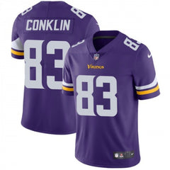 Men's Minnesota Vikings #83 Tyler Conklin Purple Vapor Untouchable Limited Stitched NFL Jersey 