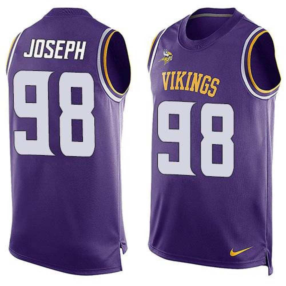 Vikings #98 Linval Joseph Purple Team Color Men's Stitched NFL Limited Tank Top Jersey 