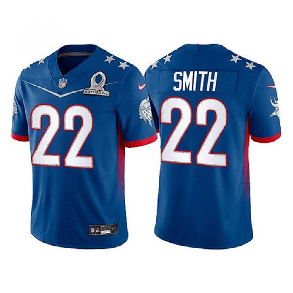 Men's Minnesota Vikings #22 Harrison Smith 2022 Royal NFC Pro Bowl Stitched Jersey 