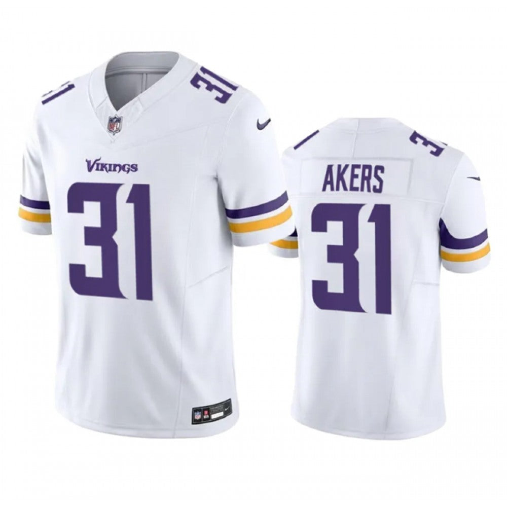 Men's Minnesota Vikings #31 Cam Akers White 2023 F.U.S.E. Vapor Untouchable Limited Stitched Jersey 