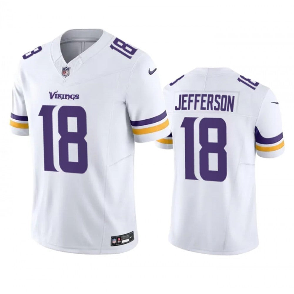 Men's Minnesota Vikings #18 Justin Jefferson White 2023 F.U.S.E. Vapor Untouchable Stitched Jersey 