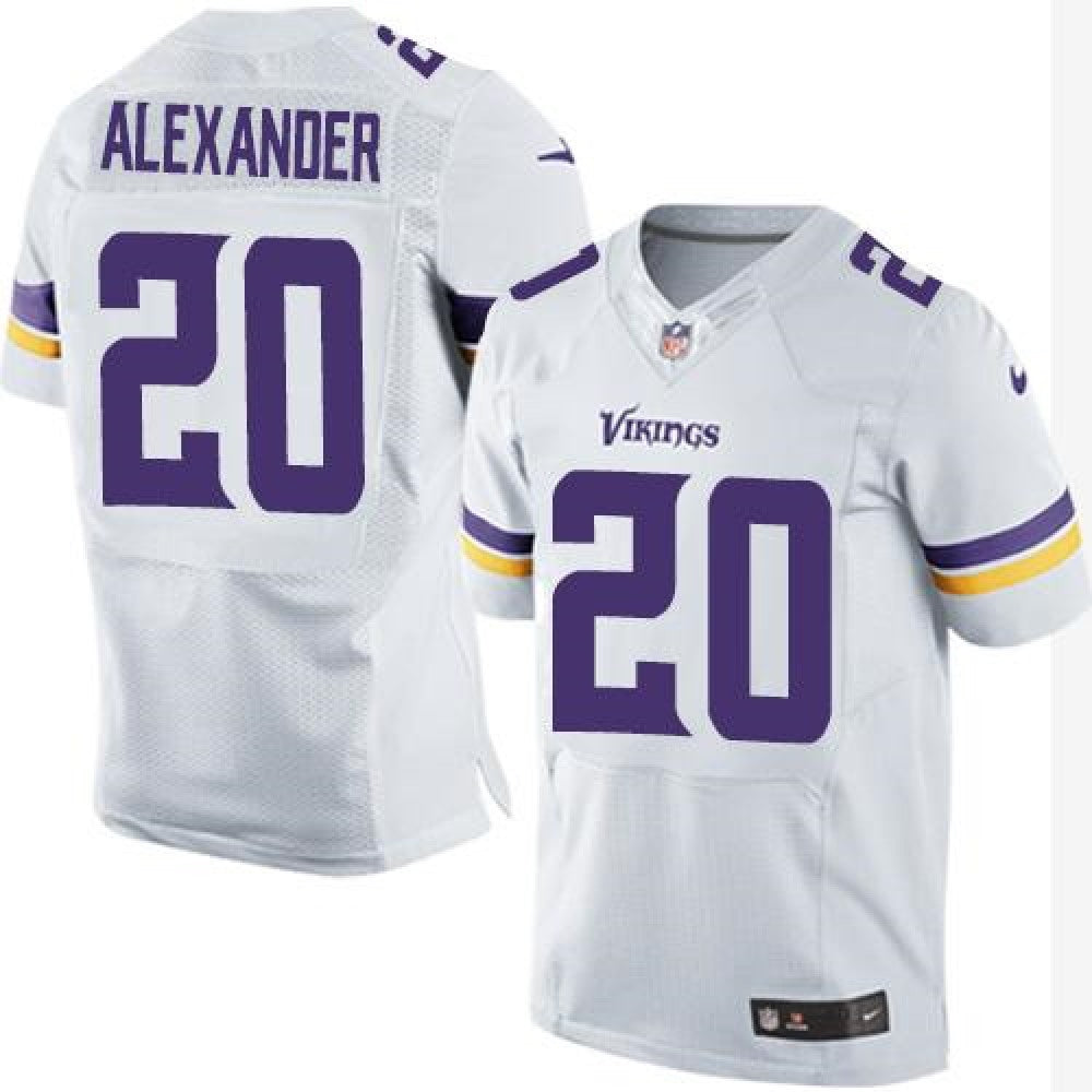 Vikings #20 Mackensie Alexander White Men's Stitched NFL Elite Jersey 