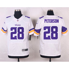 Vikings #28 Adrian Peterson White Team Color Men's Stitched NFL Elite Jersey 