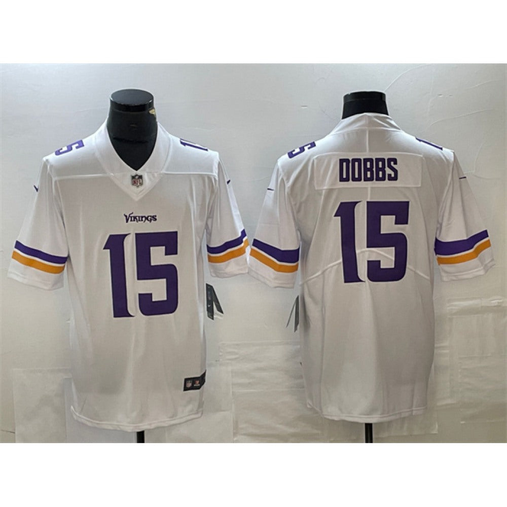 Men's Minnesota Vikings #15 Josh Dobbs White Vapor Untouchable Limited Stitched Jersey 