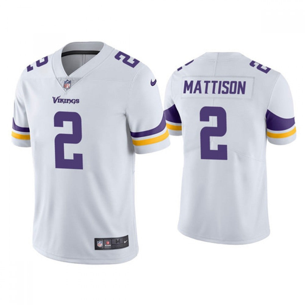 Men's Minnesota Vikings #2 Alexander Mattison White Vapor Untouchable Limited Stitched Jersey 