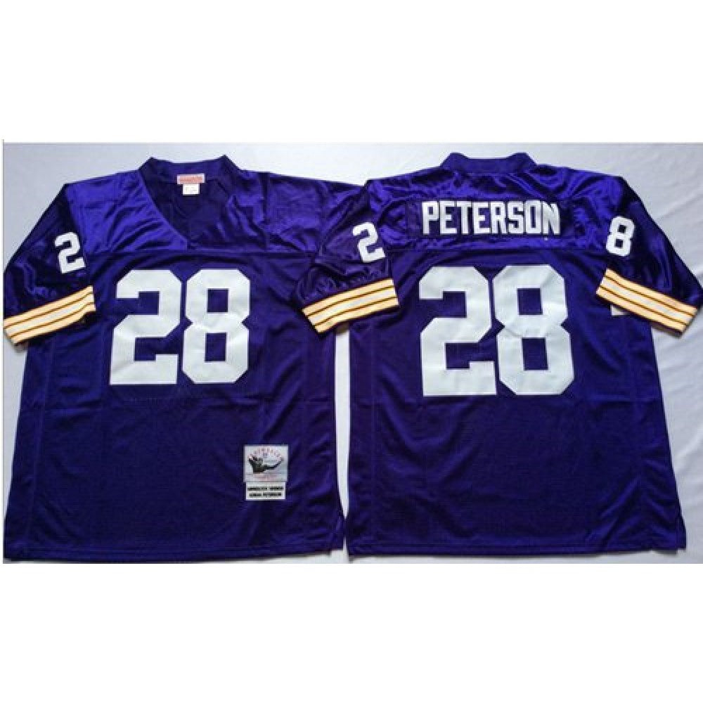 Mitchell And Ness Vikings #28 Adrian Peterson Purple Throwback Stitched NFL Jersey 