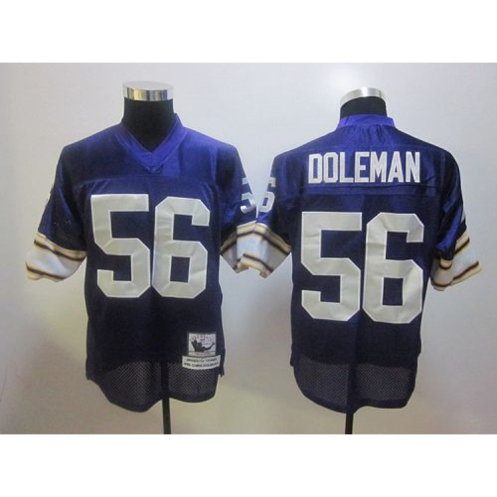 Mitchell And Ness Vikings #56 Chris Doleman Purple Stitched Throwback NFL Jersey 