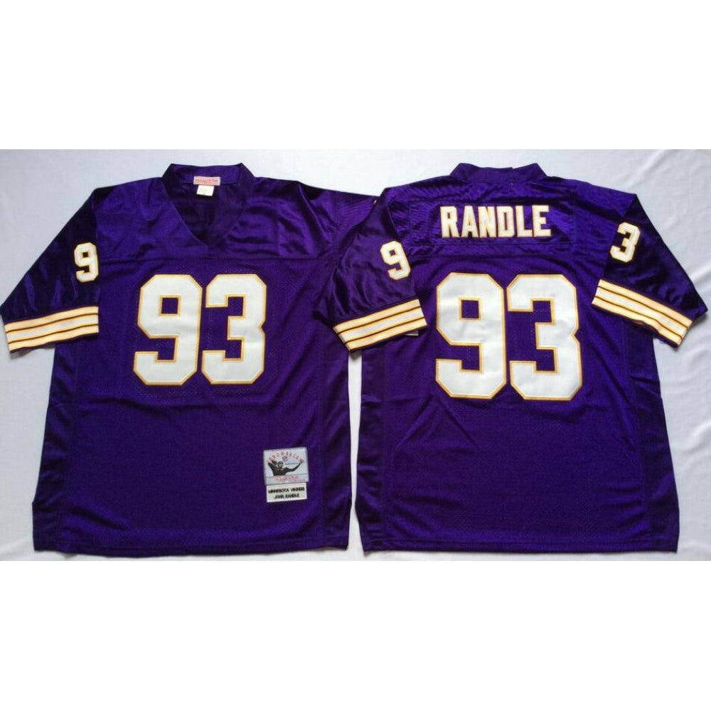 Mitchell&Ness Vikings #93 John Randle Purple Stitched Throwback NFL Jersey 