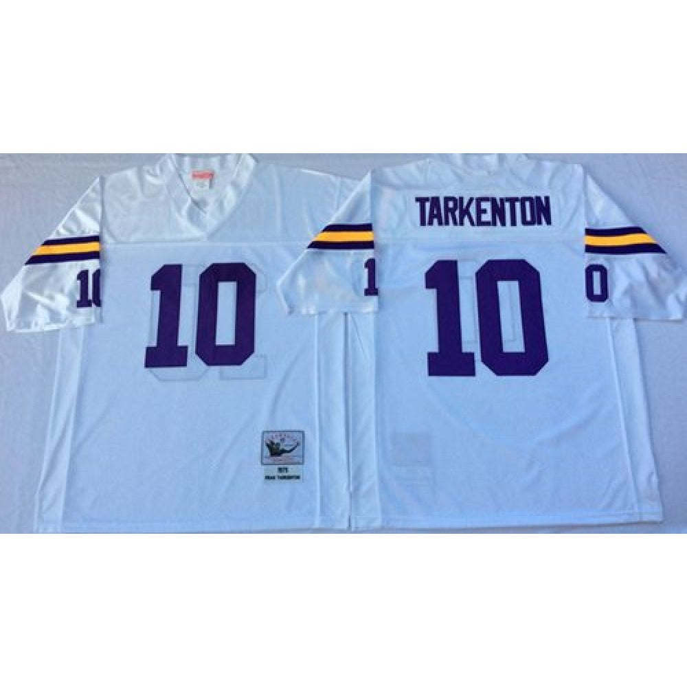 Mitchell And Ness Vikings #10 Fran Tarkenton White Throwback Stitched NFL Jersey 