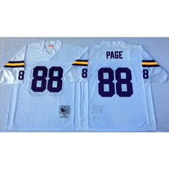 Mitchell And Ness Vikings #88 Alan Page White Throwback Stitched NFL Jersey 