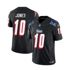 Men's New England Patriots #10 Mac Jones Black 2023 F.U.S.E. Throwback Limited Stitched Football Jersey 
