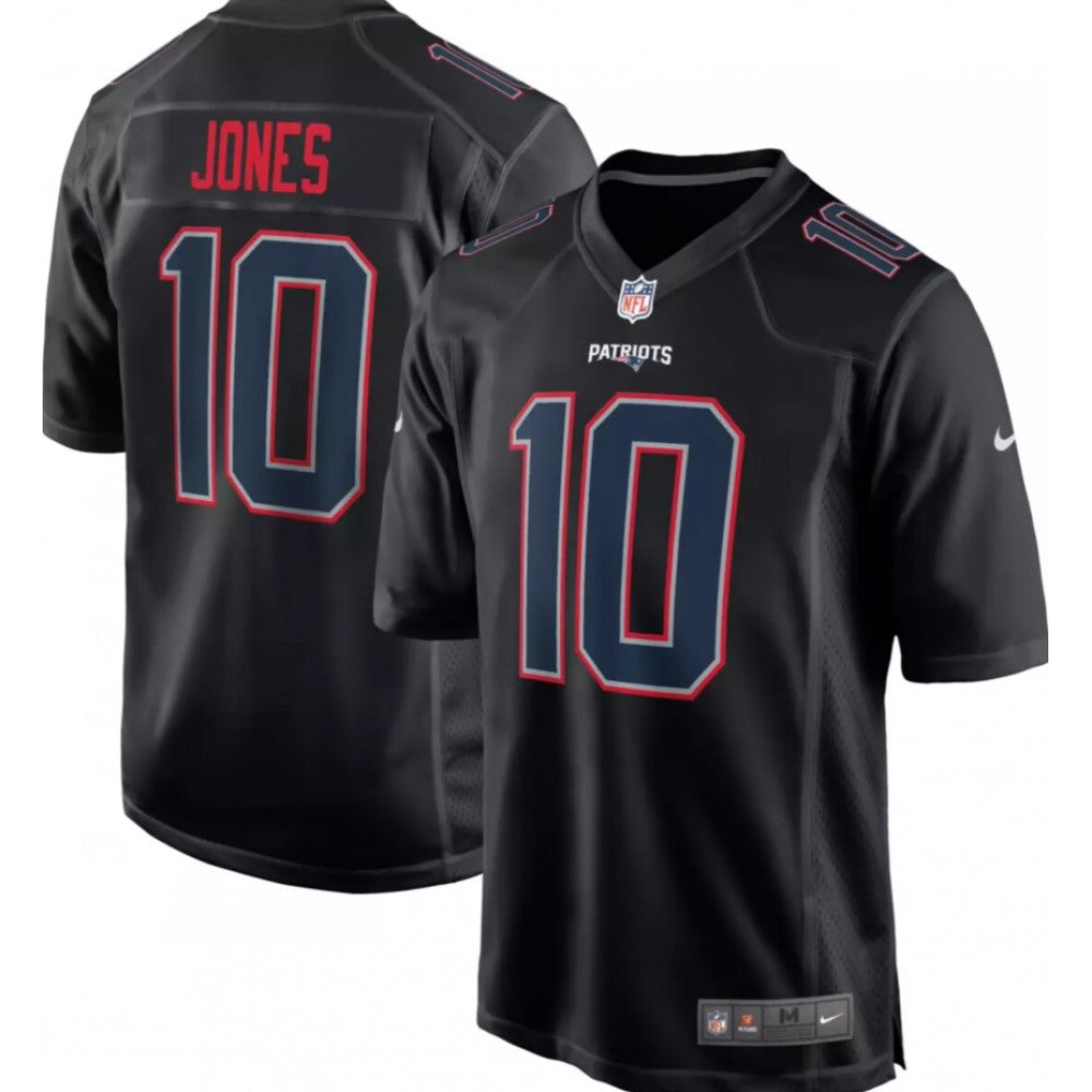 Men's New England Patriots #10 Mac Jones Black Stitched Football Jersey 