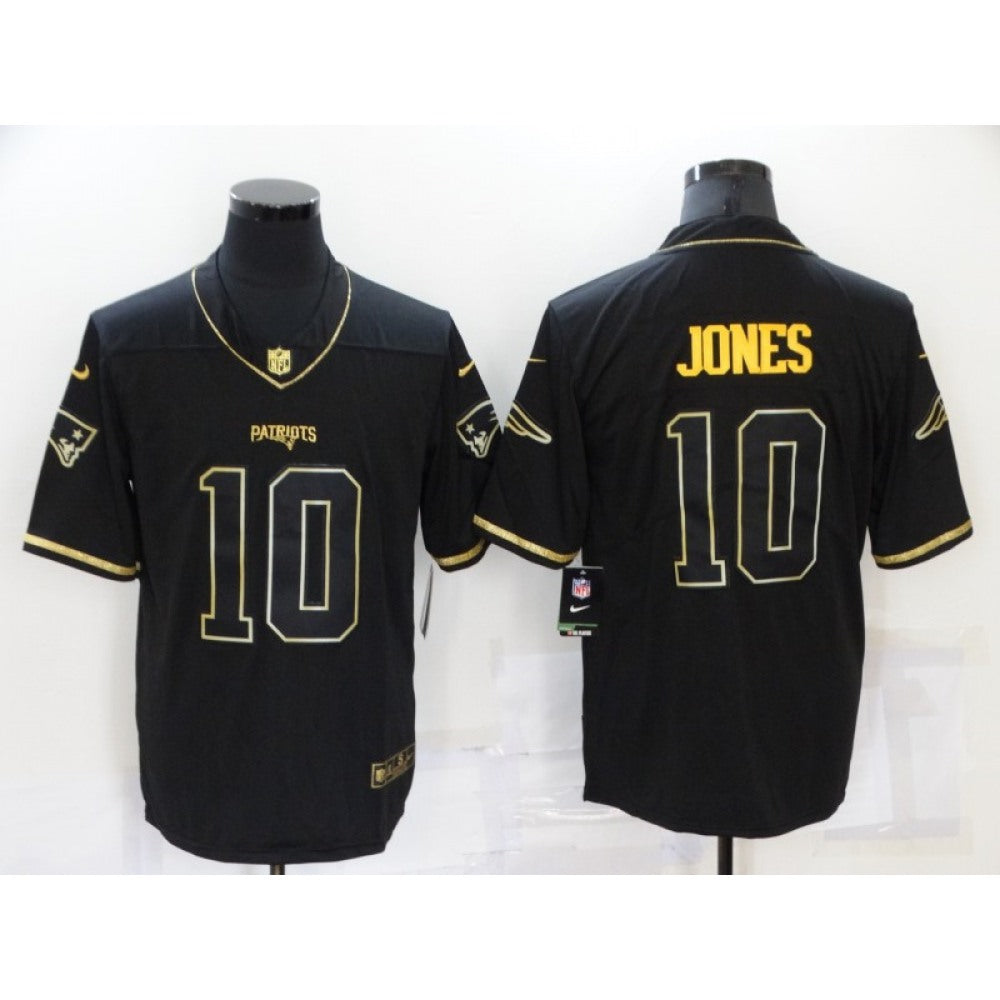 Men's New England Patriots #10 Mac Jones 2021 Black Gold Stitched Jersey 