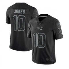 Men's New England Patriots #10 Mac Jones Black Reflective Limited Stitched Football Jersey 