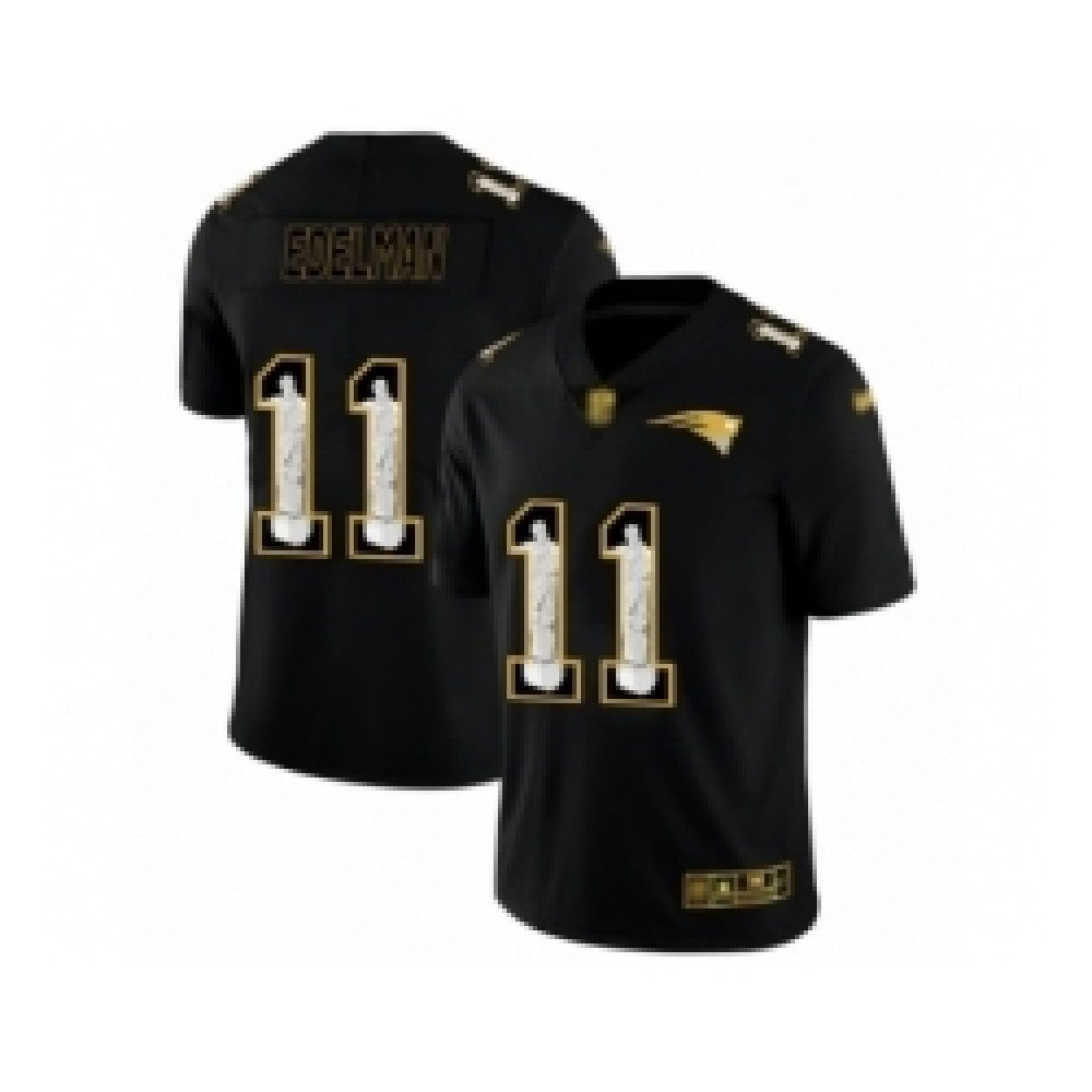 Men's New England Patriots #11 Julian Edelman Black Jesus Faith Edition Limited Stitched Jersey 
