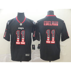 Men's New England Patriots #11 Julian Edelman Black 2018 USA Flag Color Rush Limited Fashion NFL Stitched Jersey 