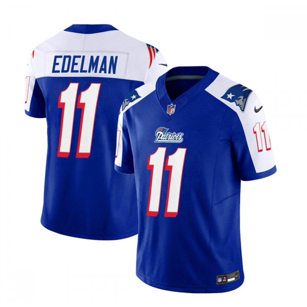 Men's New England Patriots #11 Julian Edelman Blue/White 2023 F.U.S.E. Vapor Limited Stitched Football Jersey 