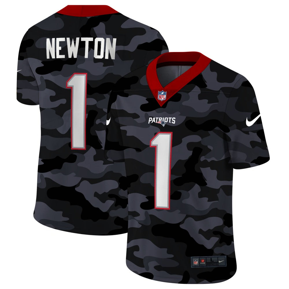 Men's New England Patriots #1 Cam Newton 2020 Camo Limited Stitched Jersey 