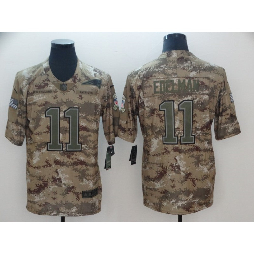 Men's New England Patriots #11 Julian Edelman 2018 Camo Salute to Service Limited Stitched NFL Jersey 
