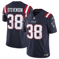 Men's New England Patriots #38 Rhamondre Stevenson Navy 2023 F.U.S.E. Vapor Limited Stitched Football Jersey 