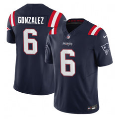 Men's New England Patriots #6 Christian Gonzalez Navy 2023 F.U.S.E. Vapor Limited Stitched Football Jersey 