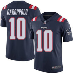 Patriots #10 Jimmy Garoppolo Navy Blue Men's Stitched NFL Limited Rush Jersey 