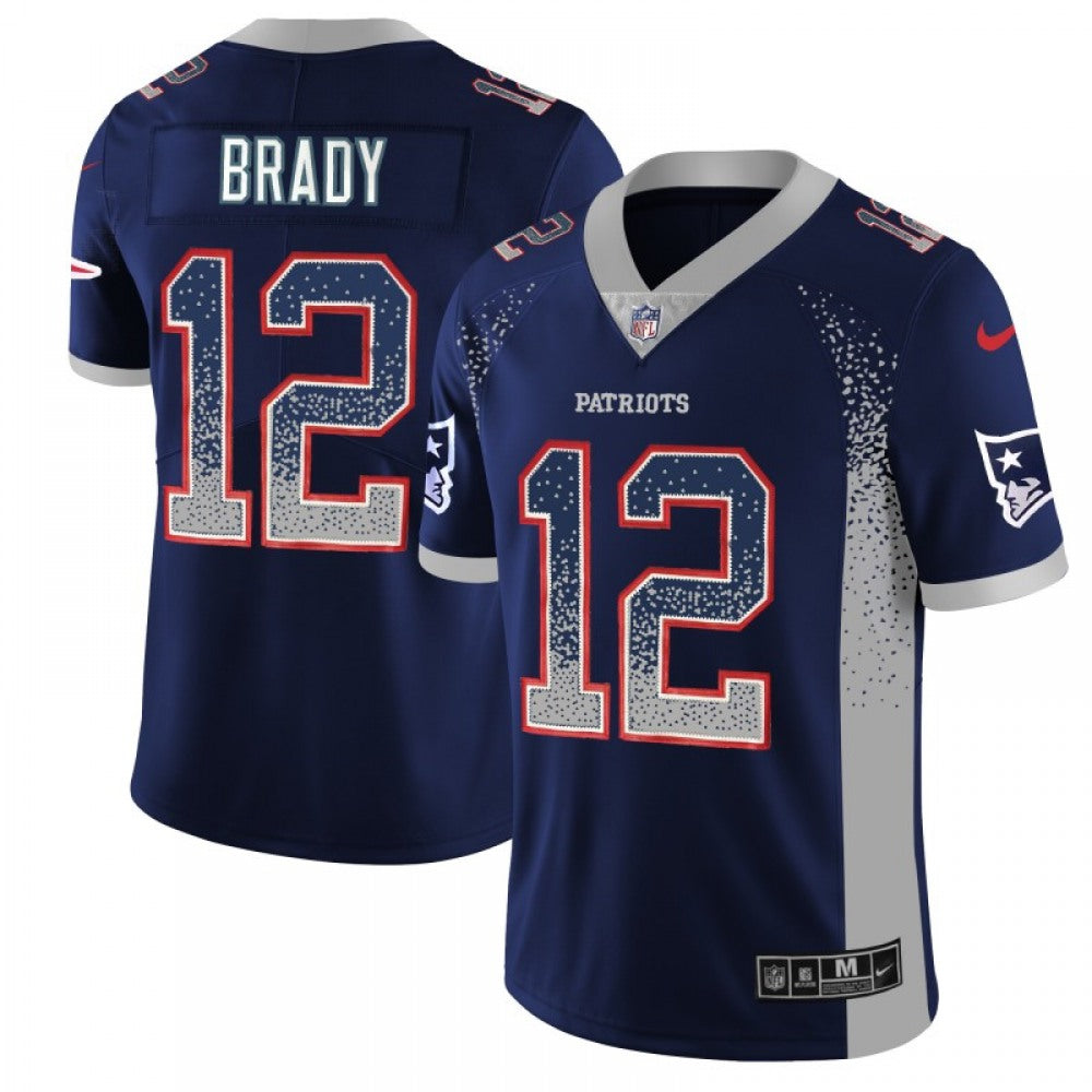 Men's New England Patriots #12 Tom Brady Navy Blue 2018 Drift Fashion Color Rush Limited Stitched NFL Jersey 