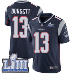 Men's New England Patriots #13 Phillip Dorsett Navy Blue Super Bowl LIII Vapor Untouchable Limited Stitched NFL Jersey 