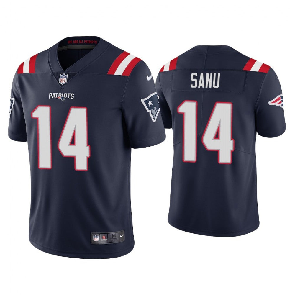 Men's New England Patriots #14 Mohamed Sanu 2020 Navy Vapor Untouchable Limited Stitched NFL Jersey 