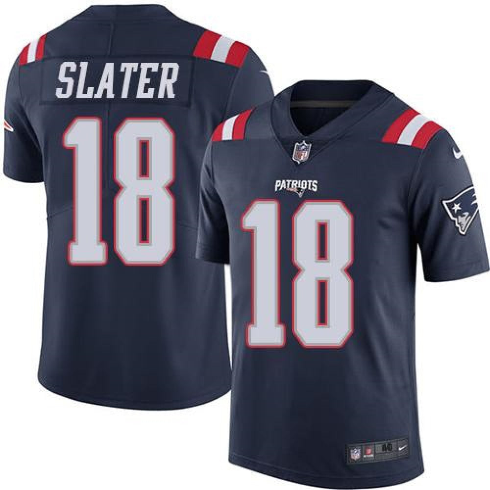 Patriots #18 Matt Slater Navy Blue Men's Stitched NFL Limited Rush Jersey 