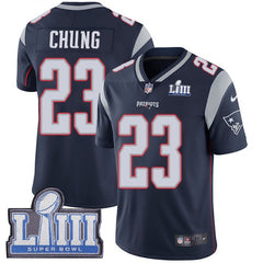 Men's New England Patriots #23 Patrick Chung Navy Blue Super Bowl LIII Vapor Untouchable Limited Stitched NFL Jersey 