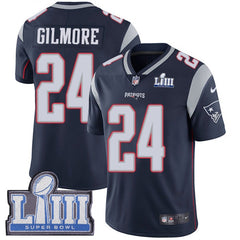Men's New England Patriots #24 Stephon Gilmore Navy Blue Super Bowl LIII Vapor Untouchable Limited Stitched NFL Jersey 