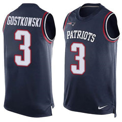 Patriots #3 Stephen Gostkowski Navy Blue Team Color Men's Stitched NFL Limited Tank Top Jersey 