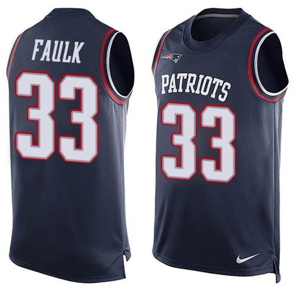 Patriots #33 Kevin Faulk Navy Blue Team Color Men's Stitched NFL Limited Tank Top Jersey 