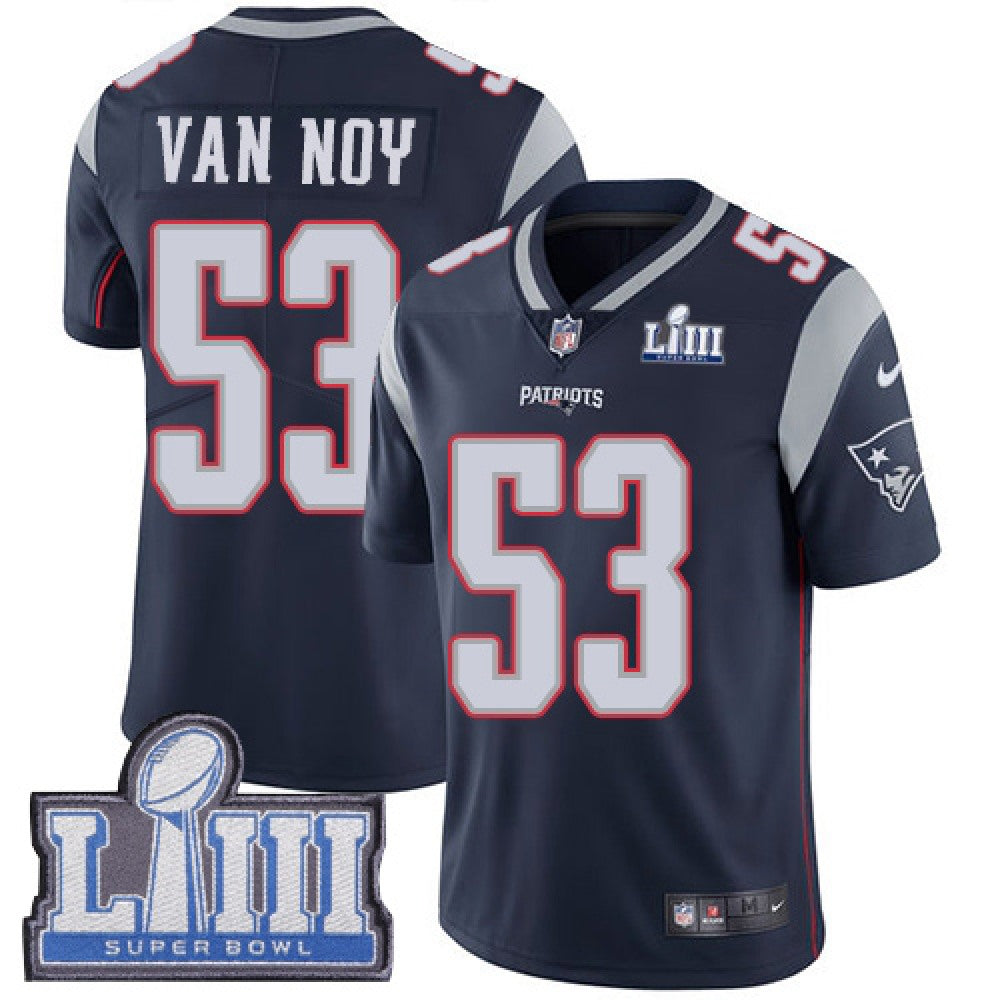 Men's New England Patriots #53 Kyle Van Noy Navy Blue Super Bowl LIII Vapor Untouchable Limited Stitched NFL Jersey 