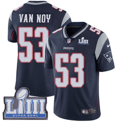 Men's New England Patriots #53 Kyle Van Noy Navy Blue Super Bowl LIII Vapor Untouchable Limited Stitched NFL Jersey 
