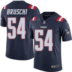 Patriots #54 Tedy Bruschi Navy Blue Men's Stitched NFL Limited Rush Jersey 