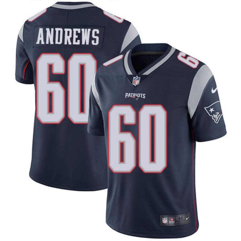 Men's New England Patriots #60 David Andrews Navy Blue Vapor Untouchable Limited Stitched NFL Jersey 