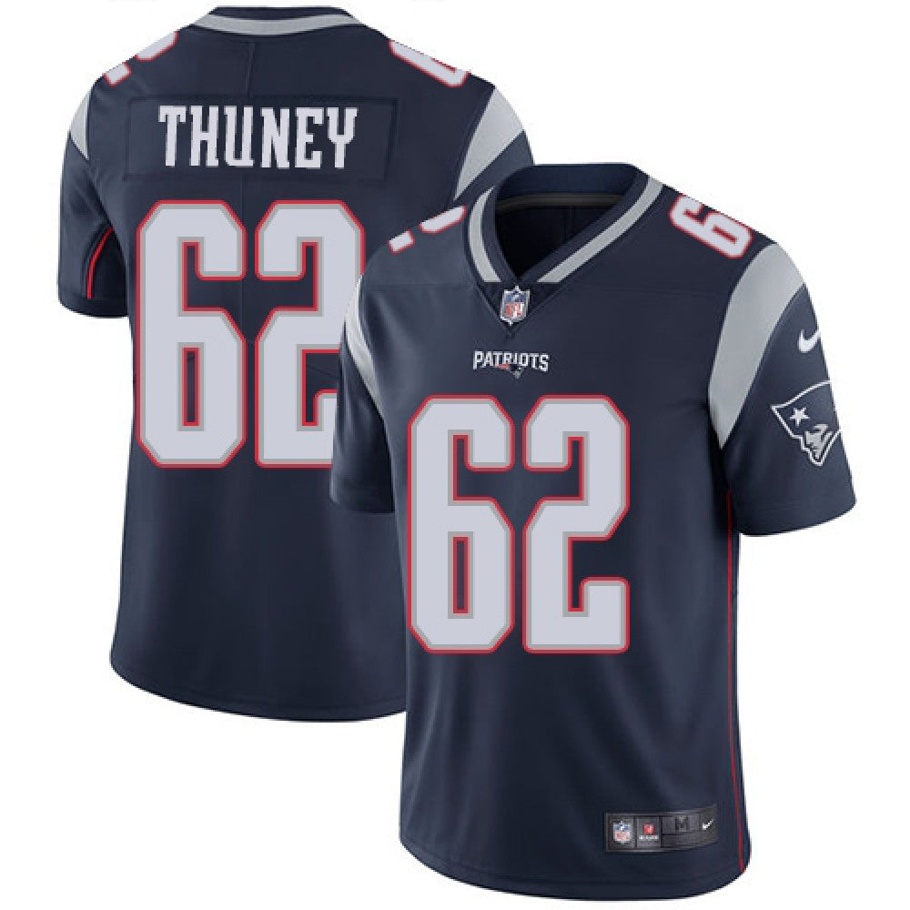 Men's New England Patriots #62 Joe Thuney Navy Blue Vapor Untouchable Limited Stitched NFL Jersey 