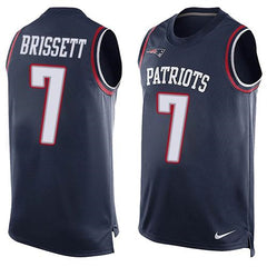 Patriots #7 Jacoby Brissett Navy Blue Team Color Men's Stitched NFL Limited Tank Top Jersey 