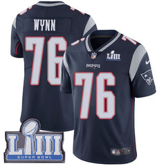 Men's New England Patriots #76 Isaiah Wynn Navy Blue Super Bowl LIII Vapor Untouchable Limited Stitched NFL Jersey 