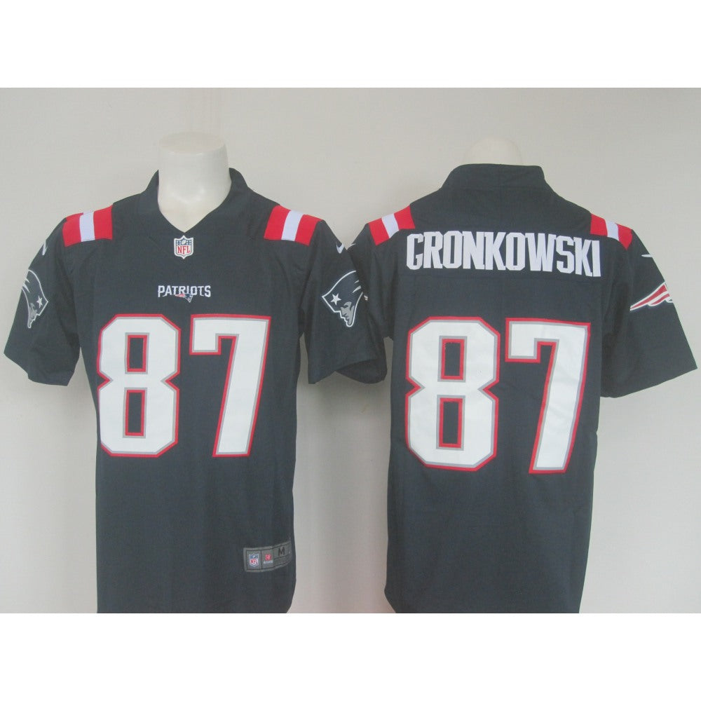 Men's Patriots #87 Rob Gronkowski Navy Limited Rush Stitched NFL Jersey 
