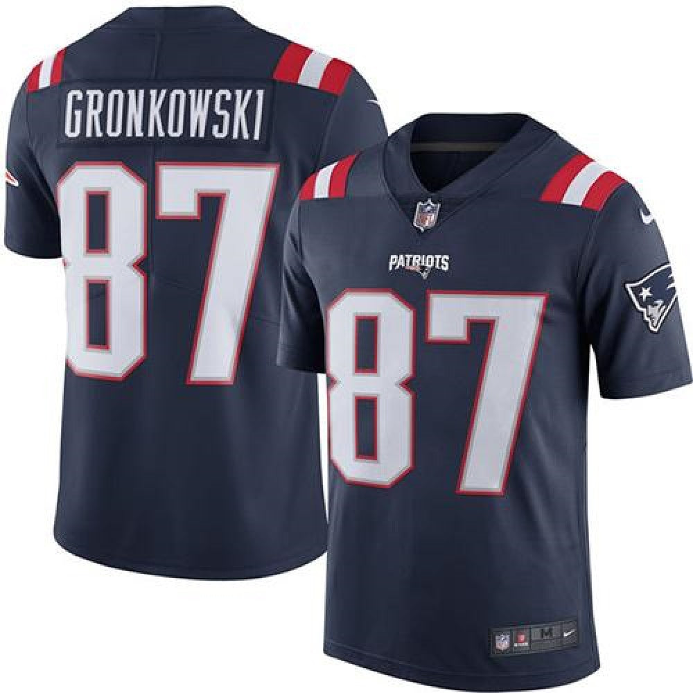 Patriots #87 Rob Gronkowski Navy Blue Men's Stitched NFL Limited Rush Jersey 